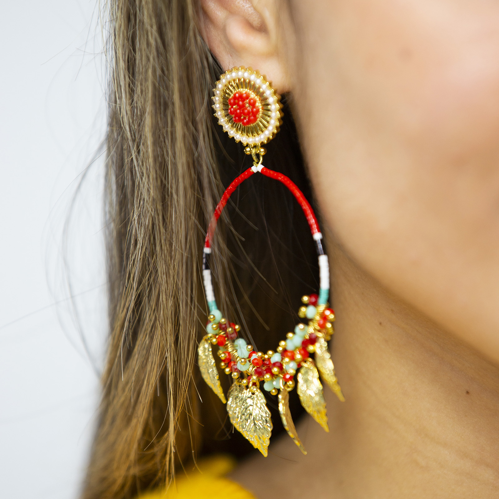 Amazon Maria Hoop Earrings Red