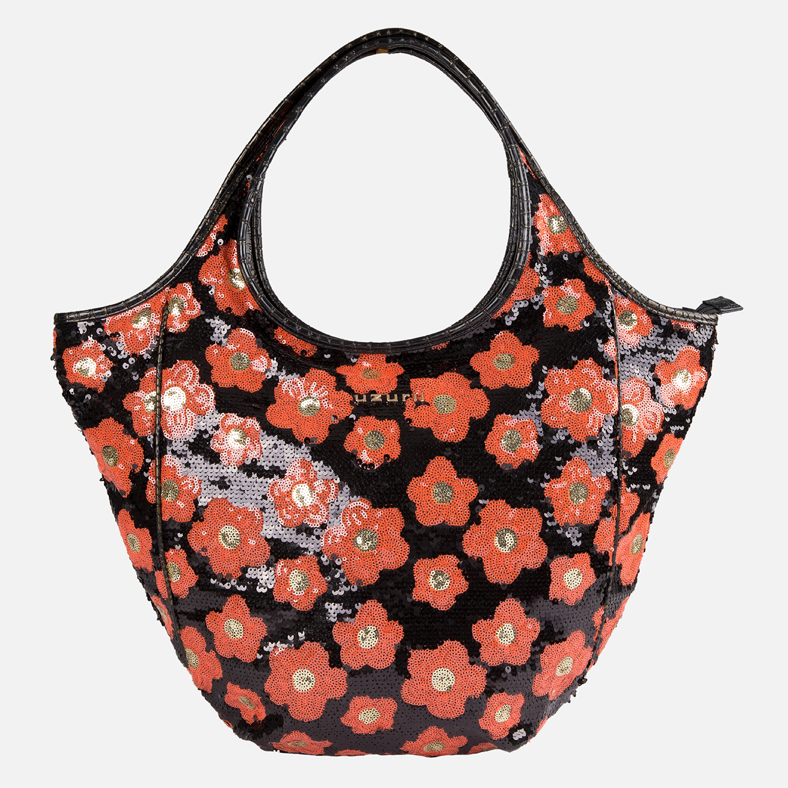 Shoulder Bag Glamour Orange Flowers