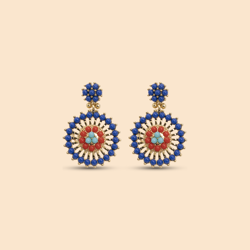 Earrings Amazon Flower Blue