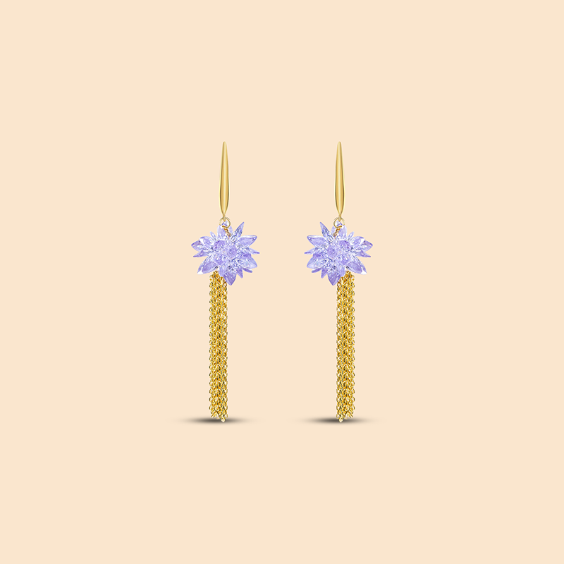 Purple Flower Fall Earrings