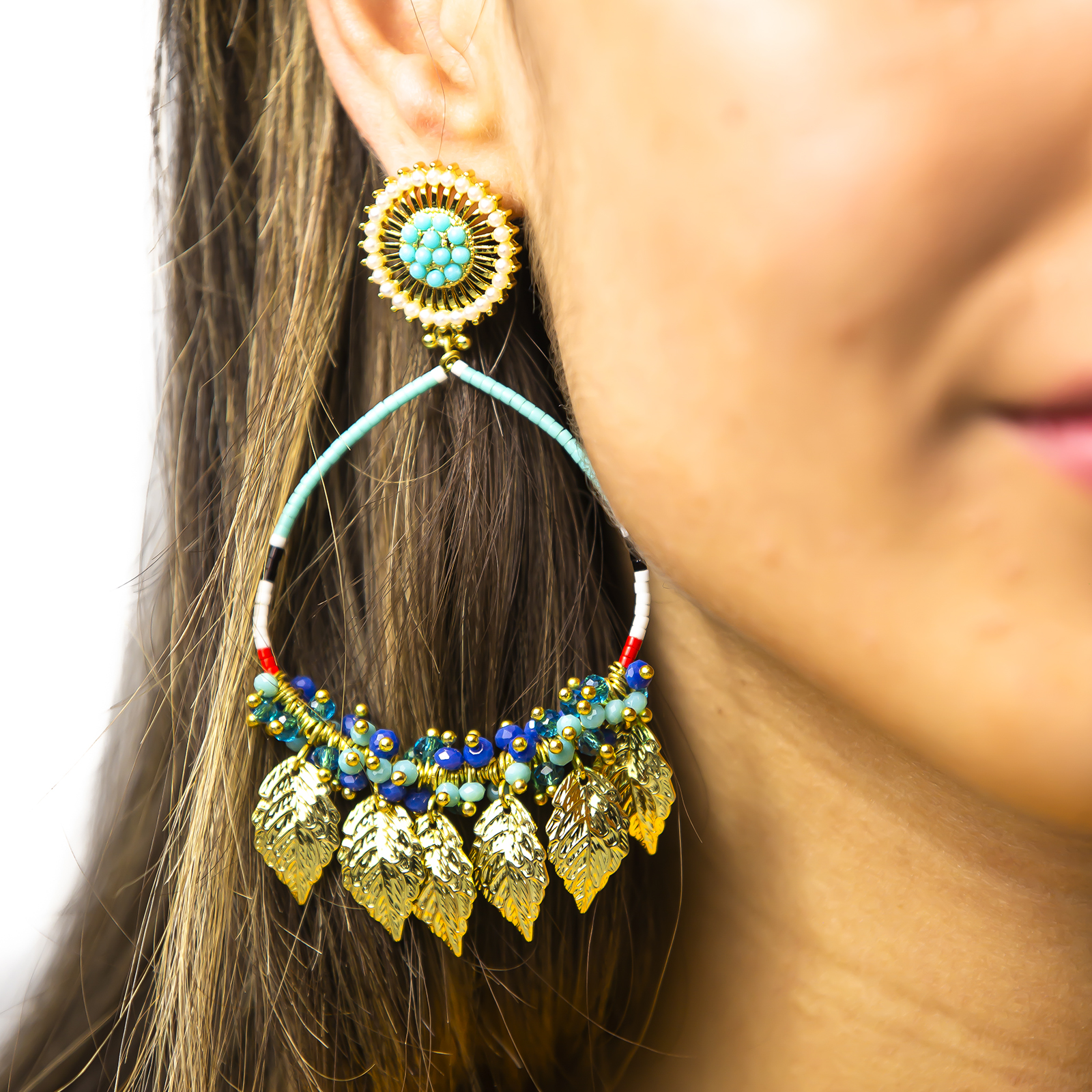 Amazon Maria Hoop Earrings Turquoise