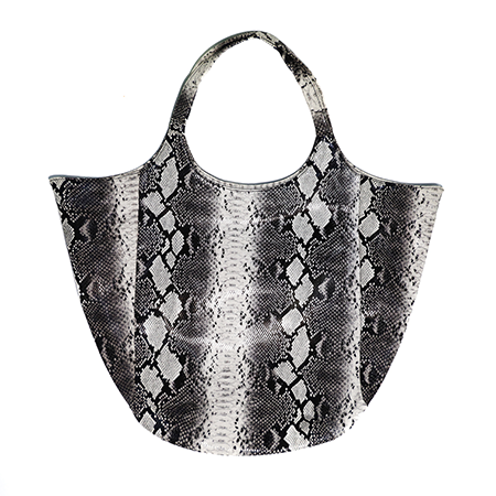 Metallic Shoudlerbag Snake Silver
