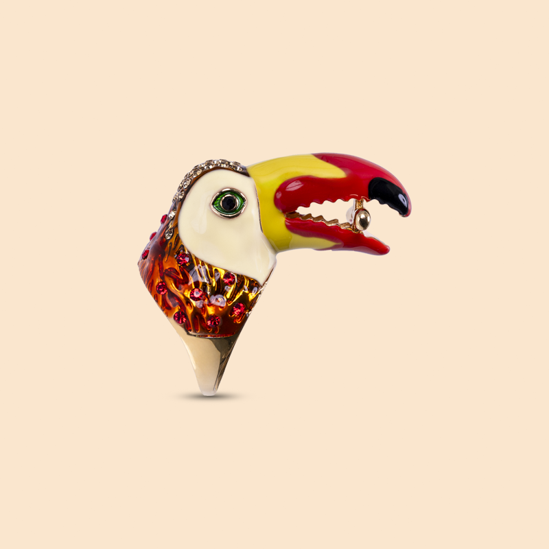 Red Amazon Toucan Ring