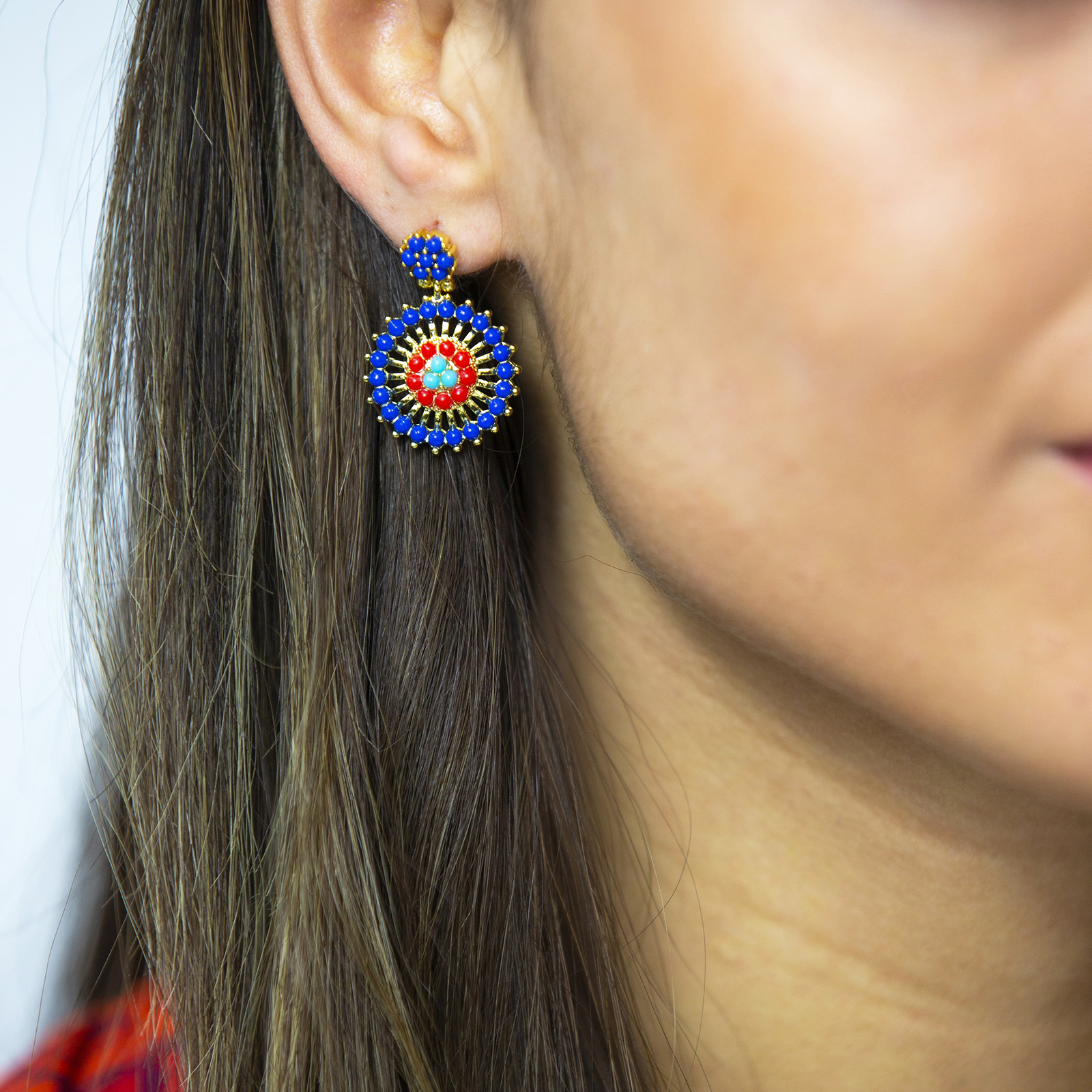 Earrings Amazon Flower Blue