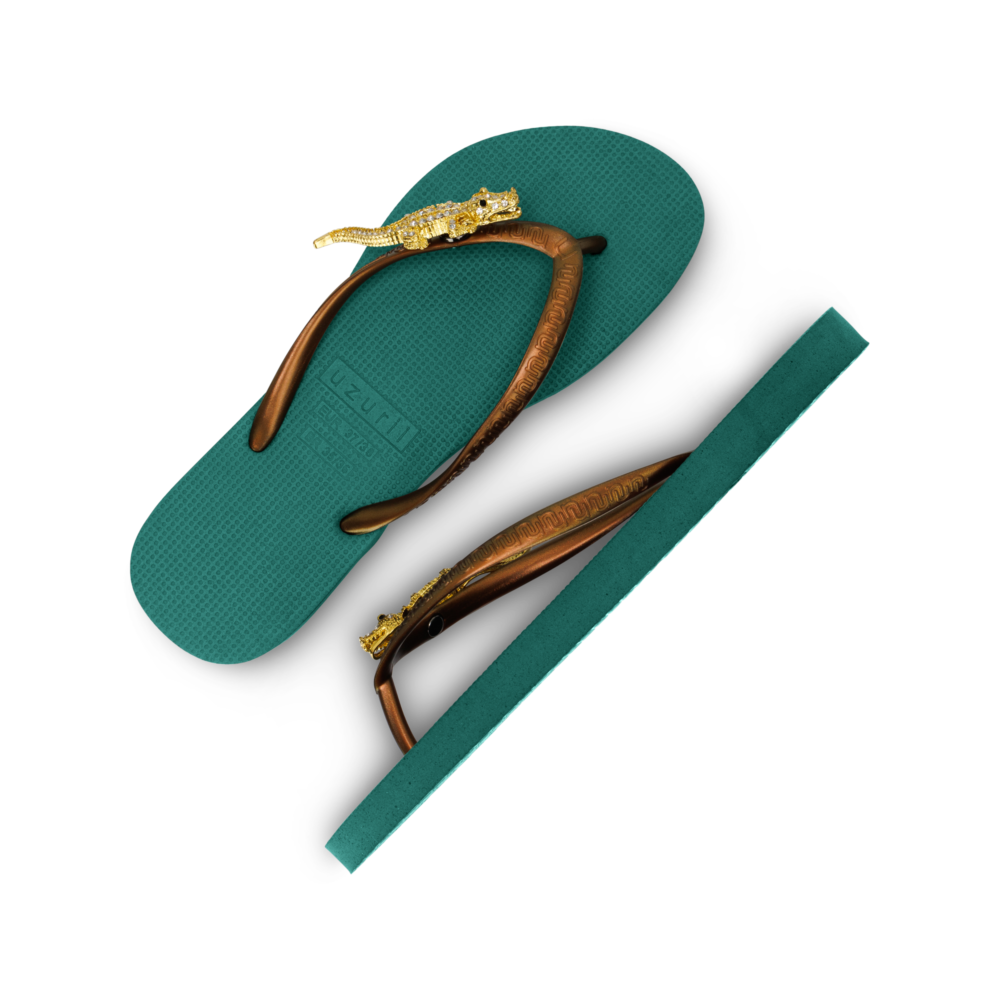 Gold Crocodile Switch - Forest Green
