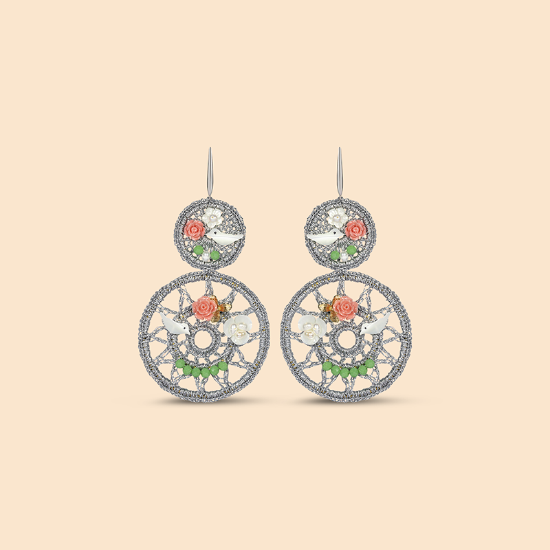 Dreamcatcher silver earrings