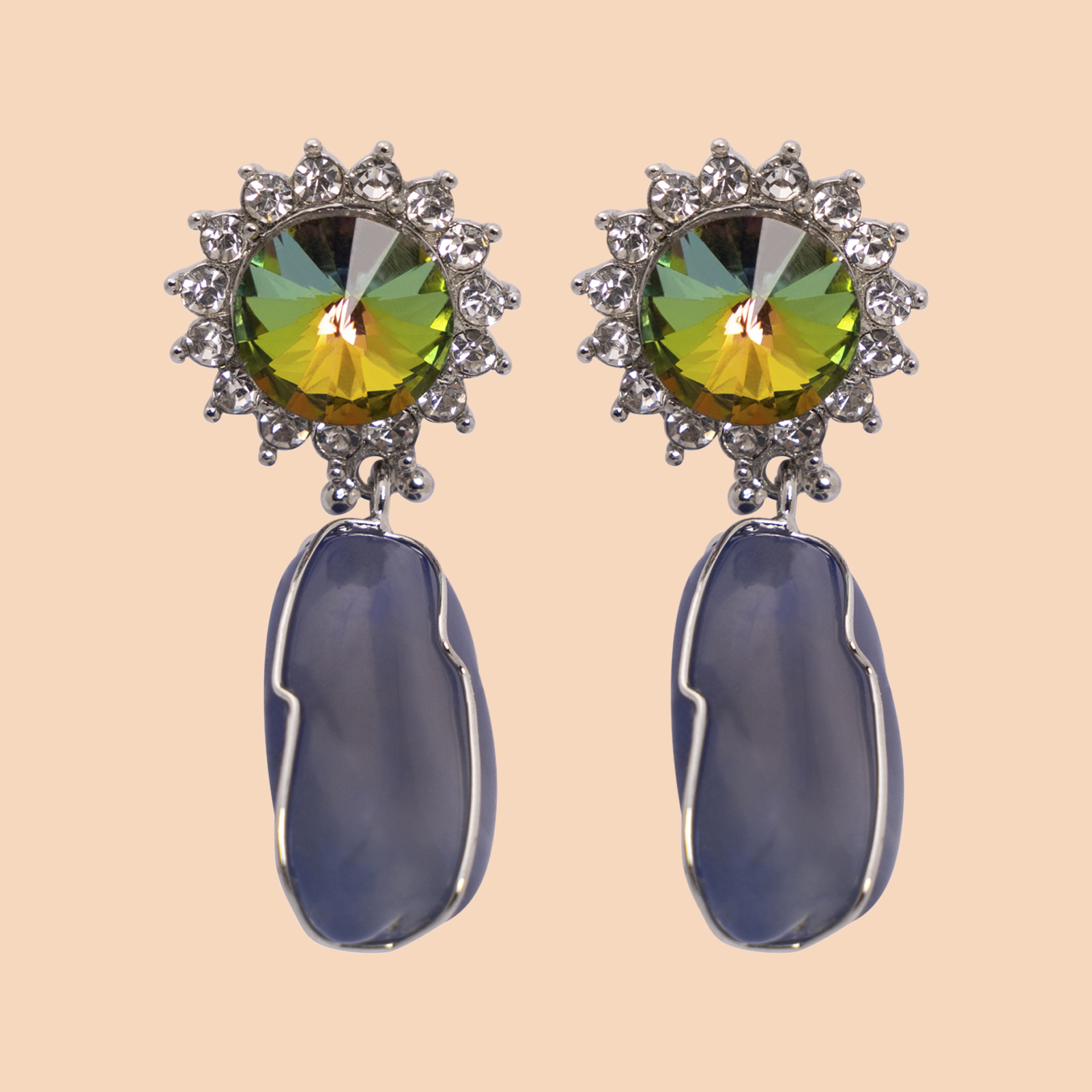 Colorful Marilyn Agate Nature Stone Earrings