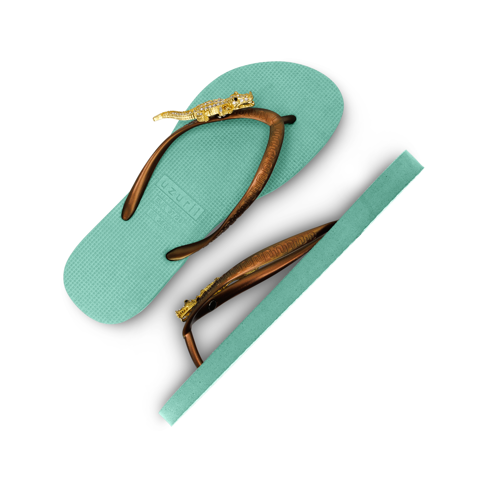 Gold Crocodile Switch - Mint Green