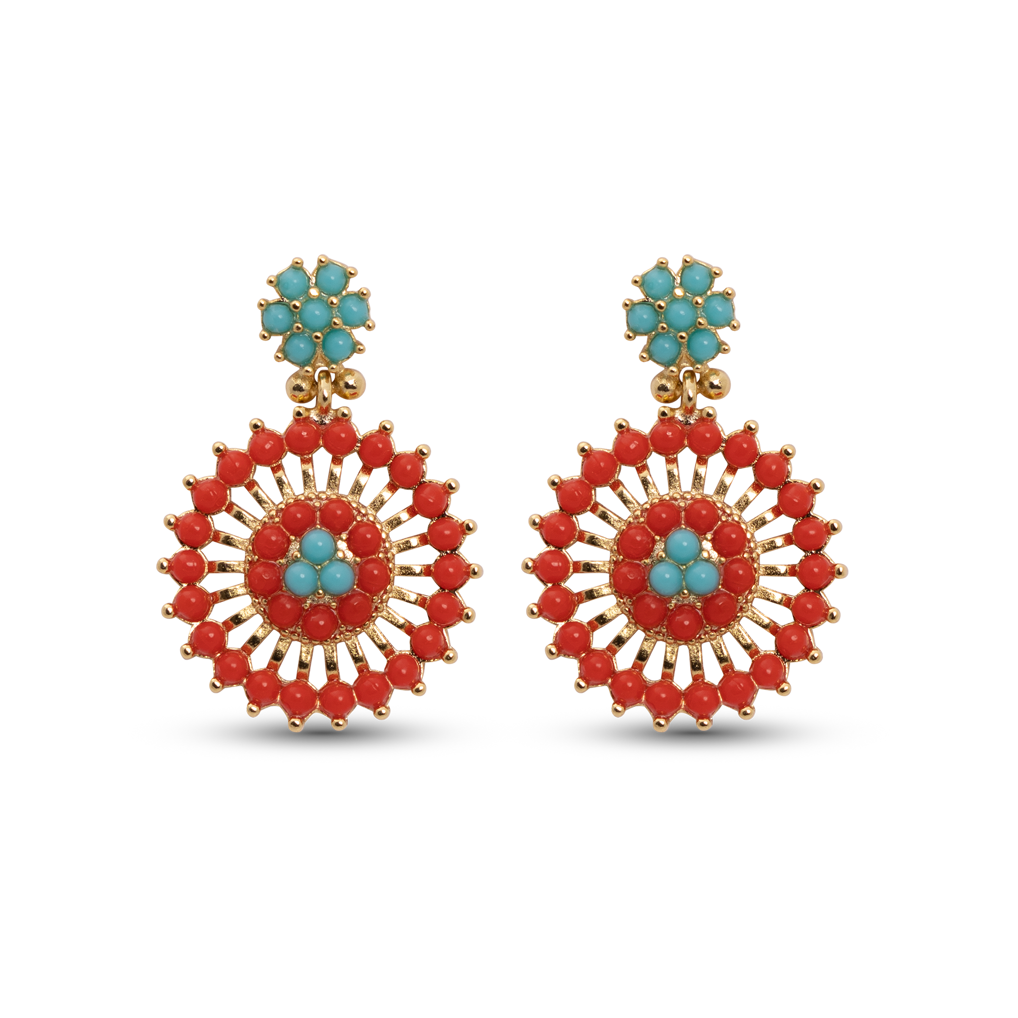 Earrings Amazon Flower Red