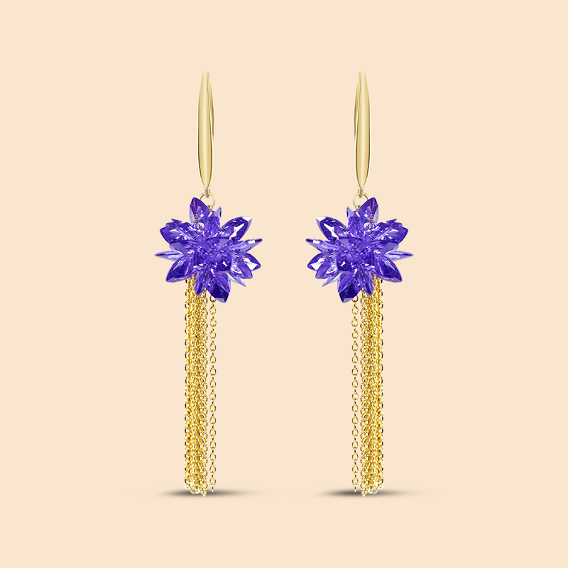 Blue Flower Fall Earrings