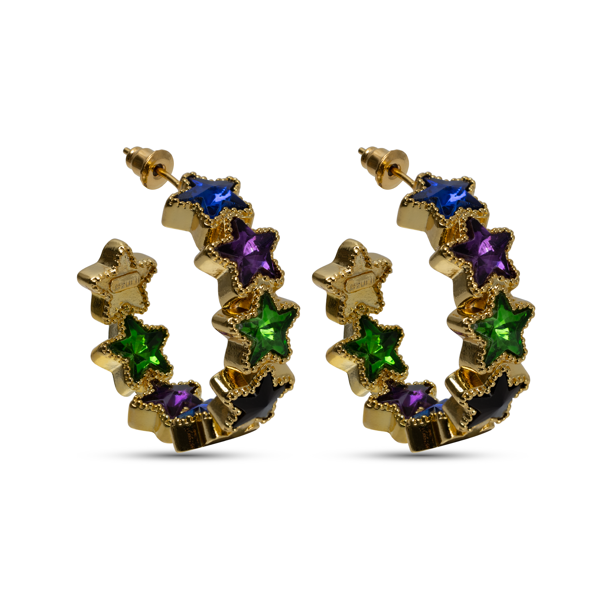 Colorful Star Small Hoop Earrings