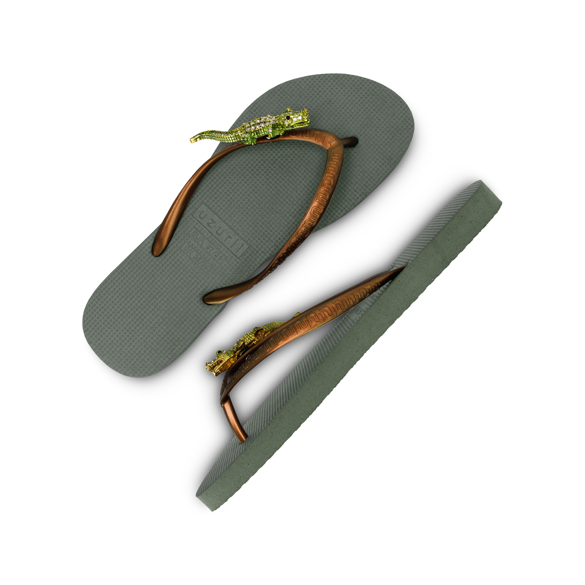 Green Crocodile Switch - Navy Blue